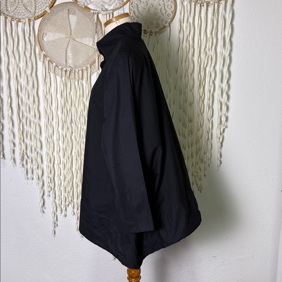 PLANET by Lauren G Black Button Down Front Mochneck Swing Top Size 1 - Picture 4 of 14